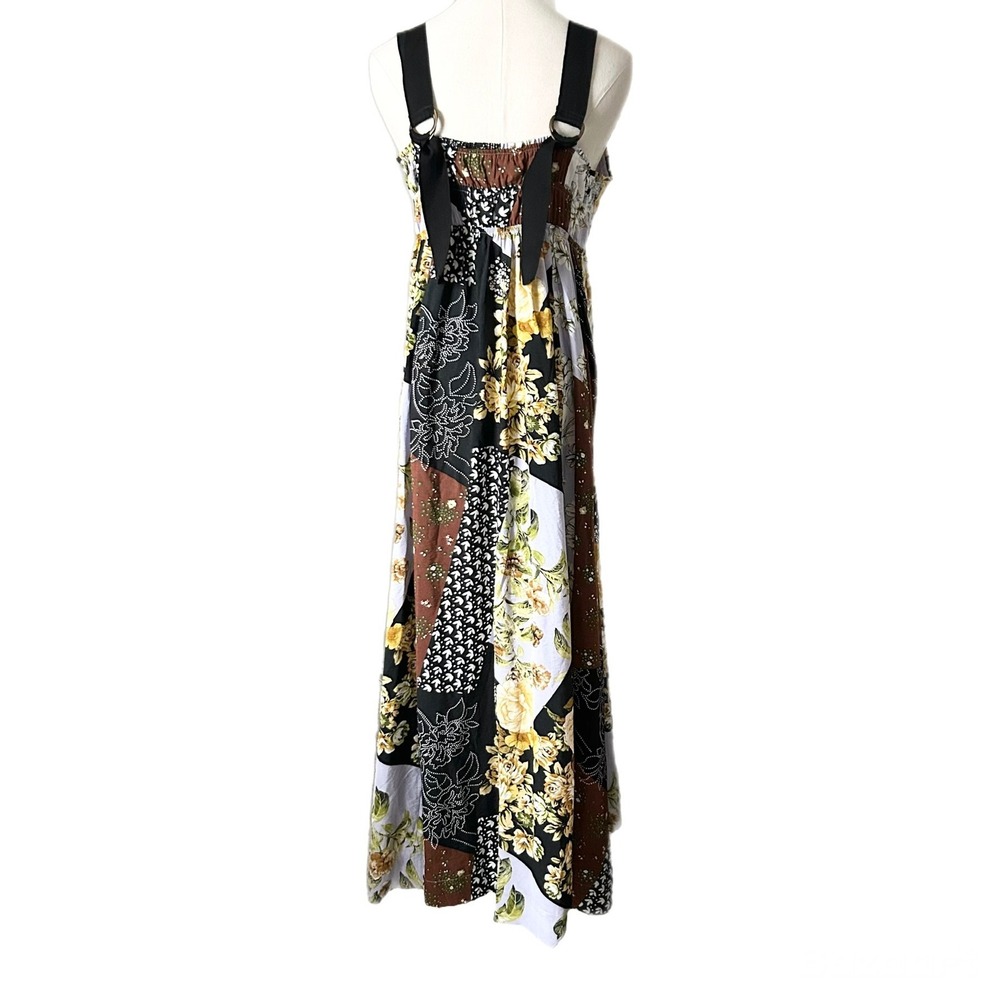 Anthropologie Maeve Floral Patchwork Maxi Dress Size Medium Boho Pockets - Picture 4 of 7